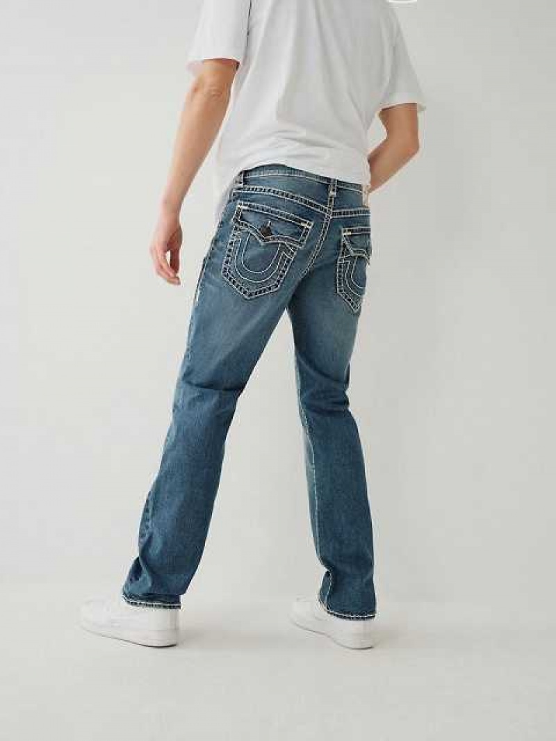 Jeans Straight True Religion Ricky 7-pocket Hombre Azules | Colombia-OBDZAET62