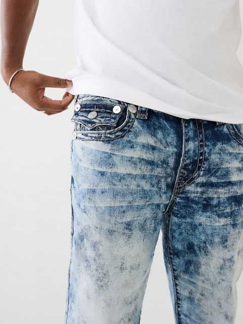 Jeans Straight True Religion Ricky Acid Wash Hombre Azules | Colombia-FYCPJIT58