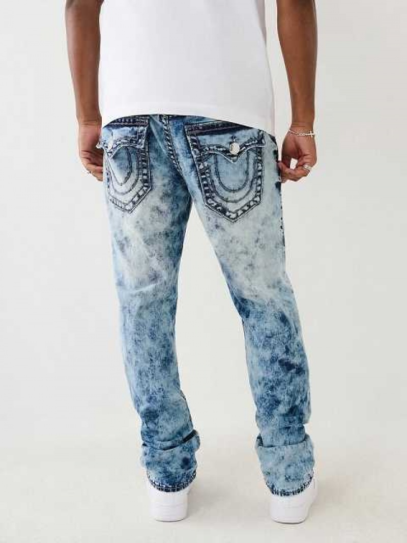 Jeans Straight True Religion Ricky Acid Wash Hombre Azules | Colombia-FYCPJIT58