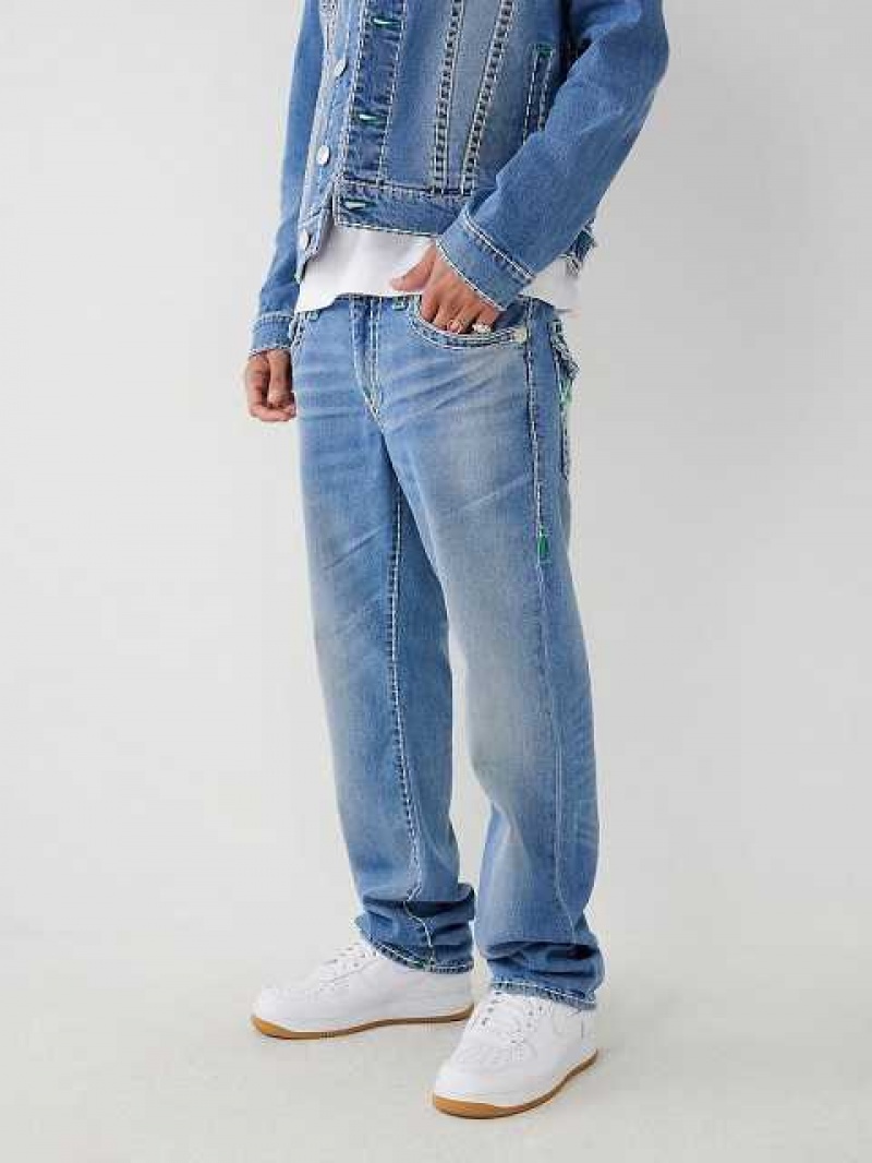 Jeans Straight True Religion Ricky Double Raised Hs Hombre Azules | Colombia-OEVQRSC56