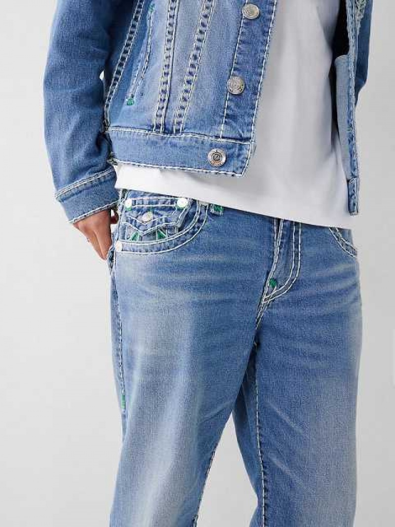 Jeans Straight True Religion Ricky Double Raised Hs Hombre Azules | Colombia-OEVQRSC56