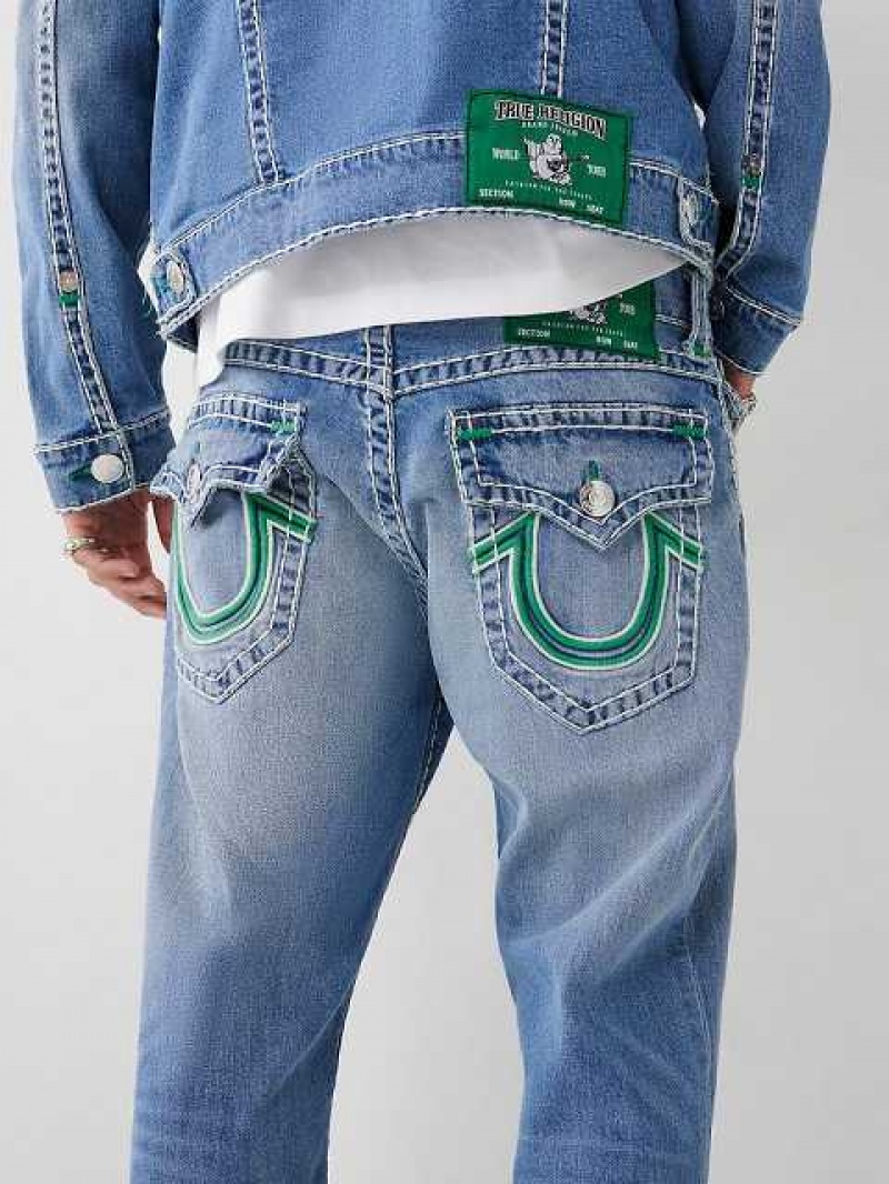 Jeans Straight True Religion Ricky Double Raised Hs Hombre Azules | Colombia-OEVQRSC56