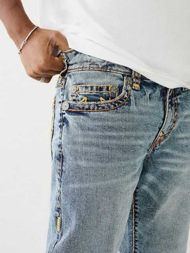 Jeans Straight True Religion Ricky Faded Hombre Azules | Colombia-UNKSQOM84