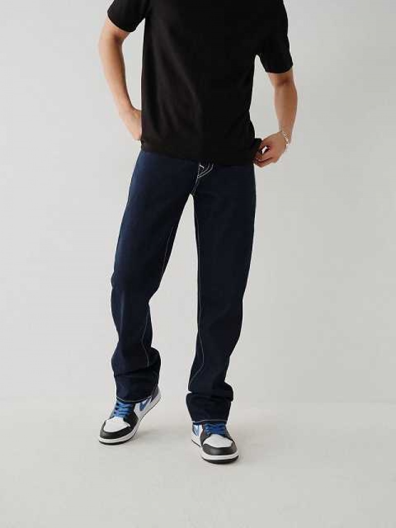 Jeans Straight True Religion Ricky Flatlock Stitch Hombre Azules | Colombia-LCYVGPD97