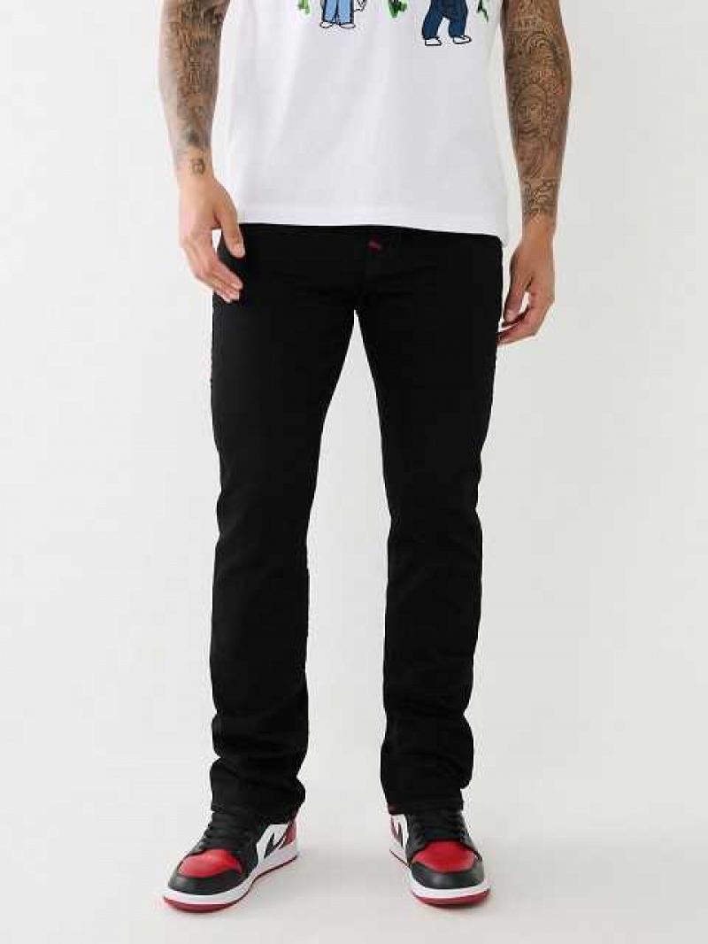 Jeans Straight True Religion Ricky Hombre Negras | Colombia-LXQEIWZ06