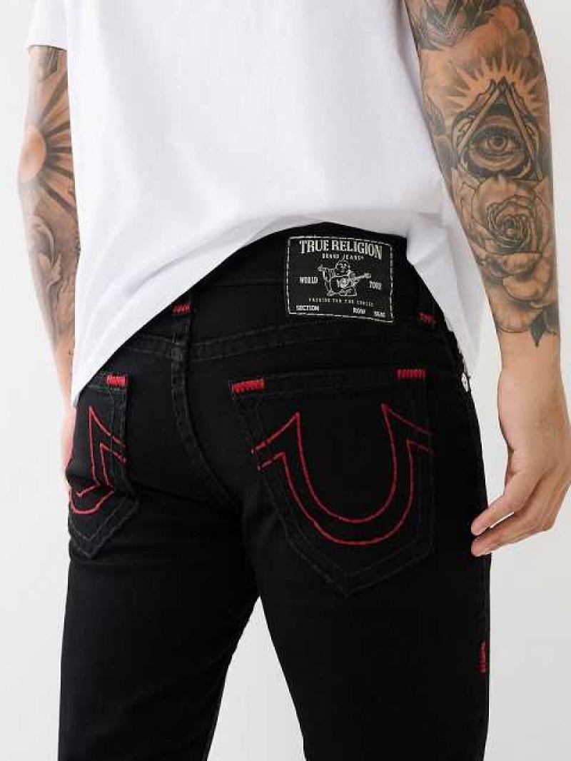 Jeans Straight True Religion Ricky Hombre Negras | Colombia-LXQEIWZ06