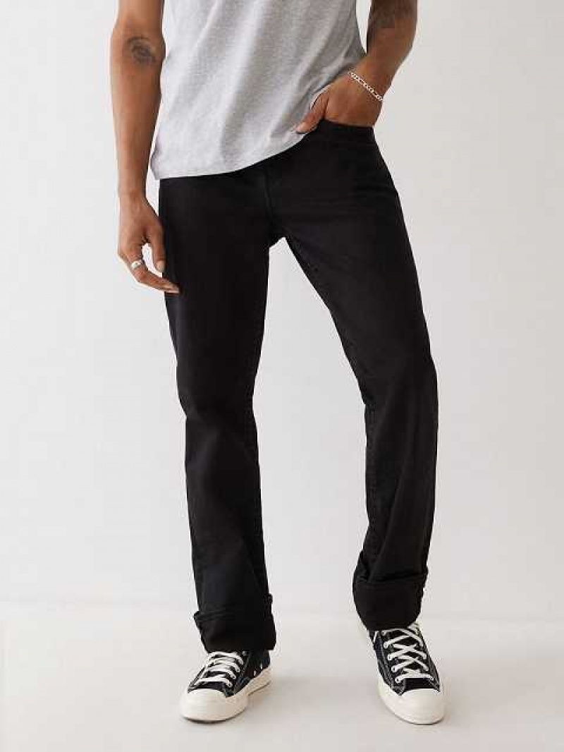 Jeans Straight True Religion Ricky Hombre Negras | Colombia-YHGERQP73