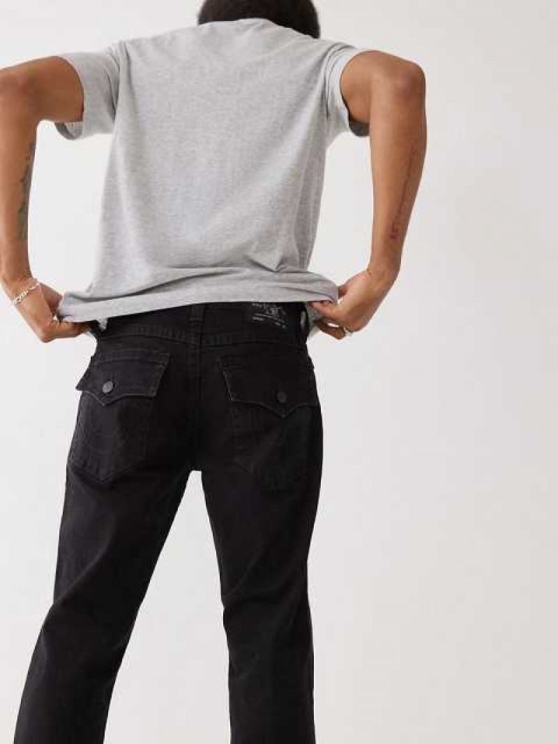 Jeans Straight True Religion Ricky Hombre Negras | Colombia-YHGERQP73