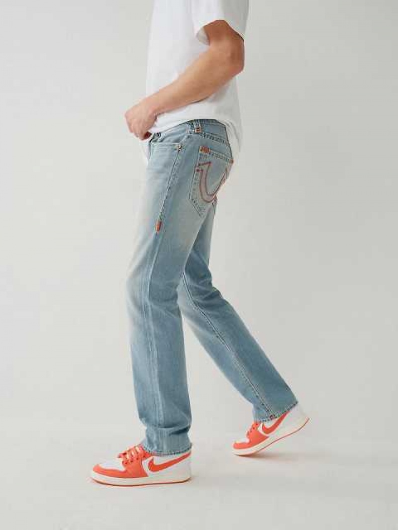 Jeans Straight True Religion Ricky Hombre Azules Claro | Colombia-KNGQBHU84