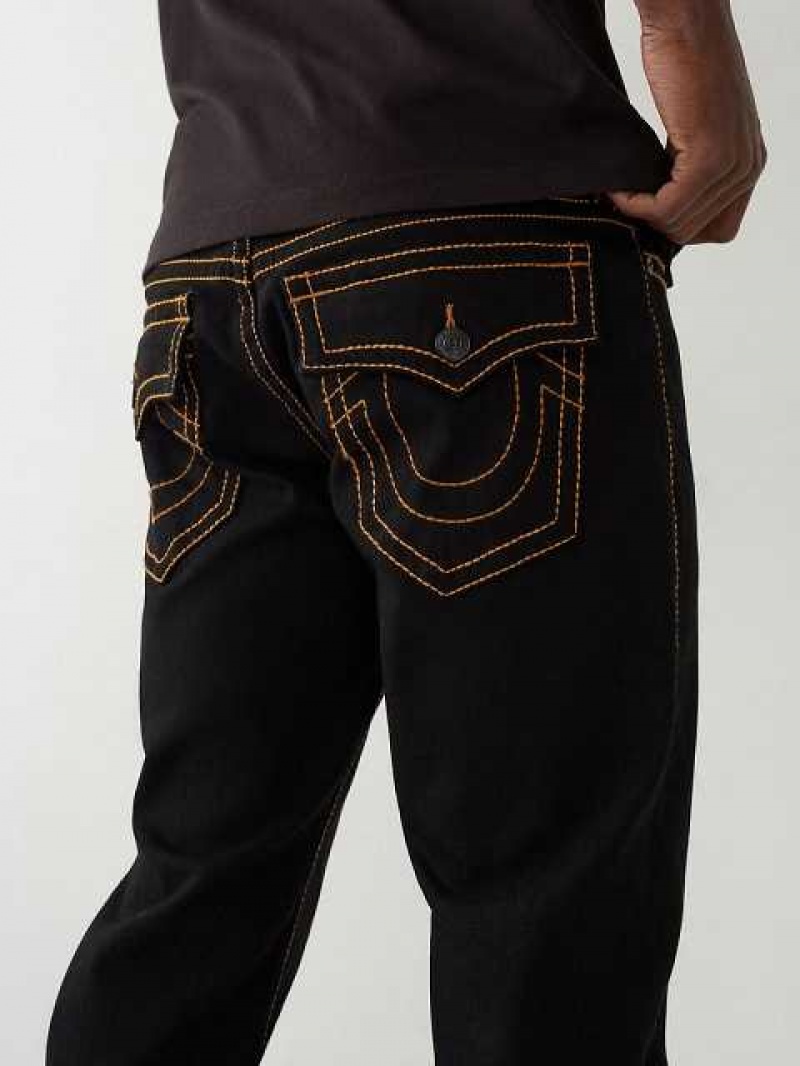 Jeans Straight True Religion Ricky Hombre Negras | Colombia-BZUWXOI63