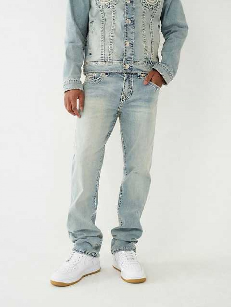 Jeans Straight True Religion Ricky Hombre Azules Claro | Colombia-QLWMCPV75