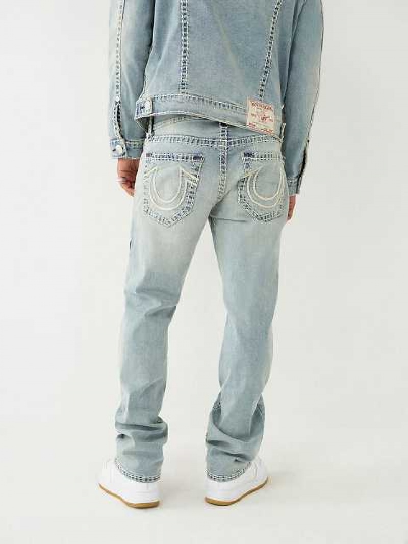 Jeans Straight True Religion Ricky Hombre Azules Claro | Colombia-QLWMCPV75