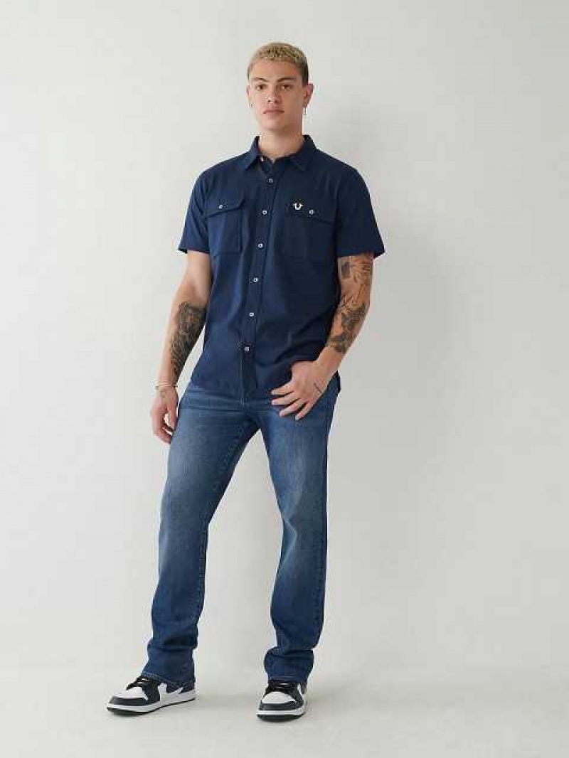 Jeans Straight True Religion Ricky Hombre Azules | Colombia-BAZODJS67