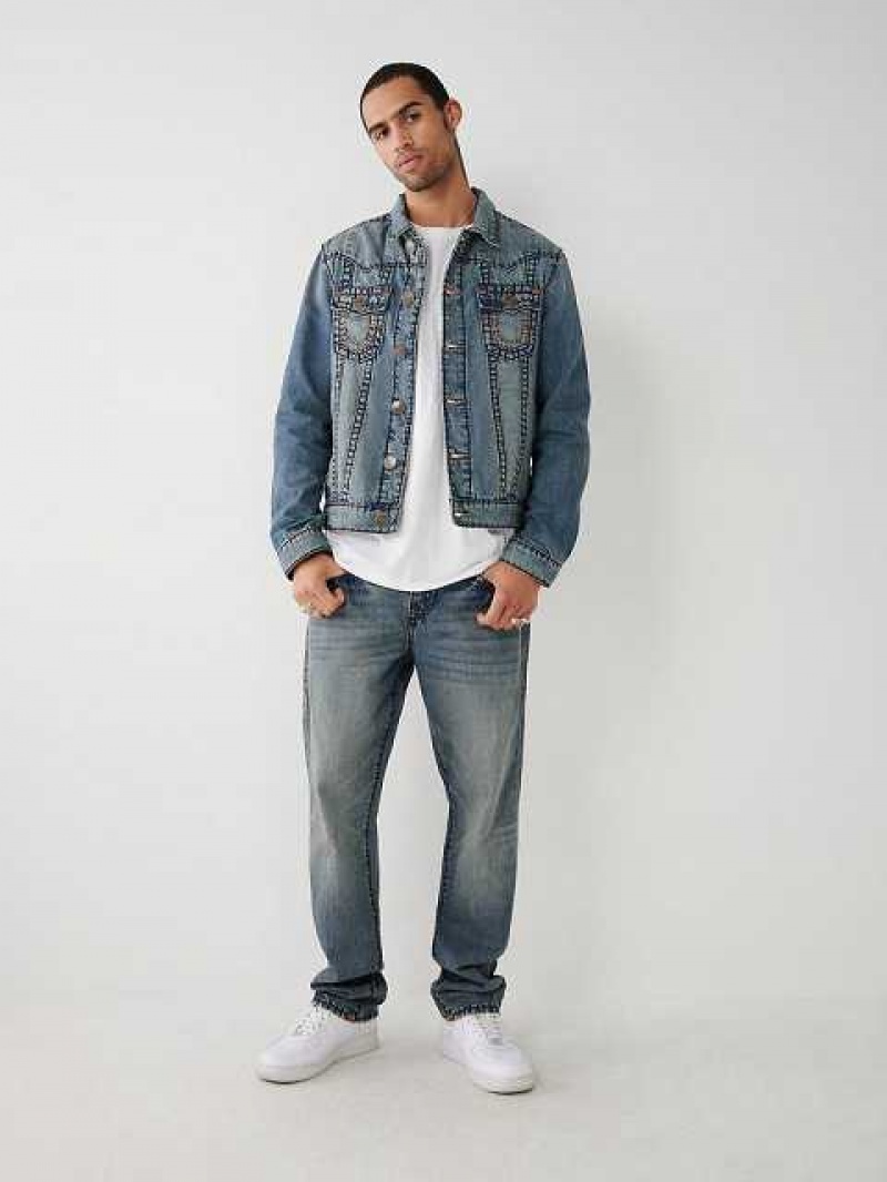 Jeans Straight True Religion Ricky Hombre Azules | Colombia-KVCEDHF28