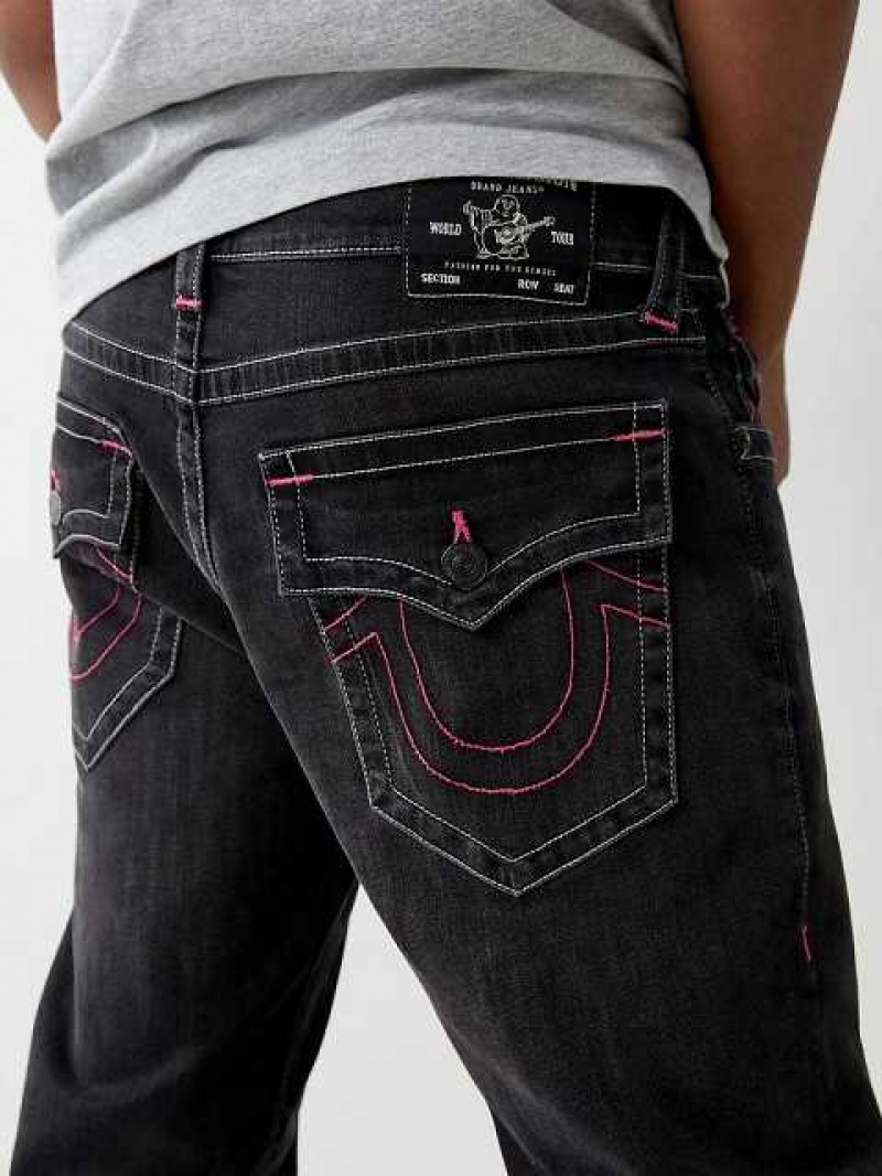 Jeans Straight True Religion Ricky Hombre Negras Azules | Colombia-GHVMLYD86