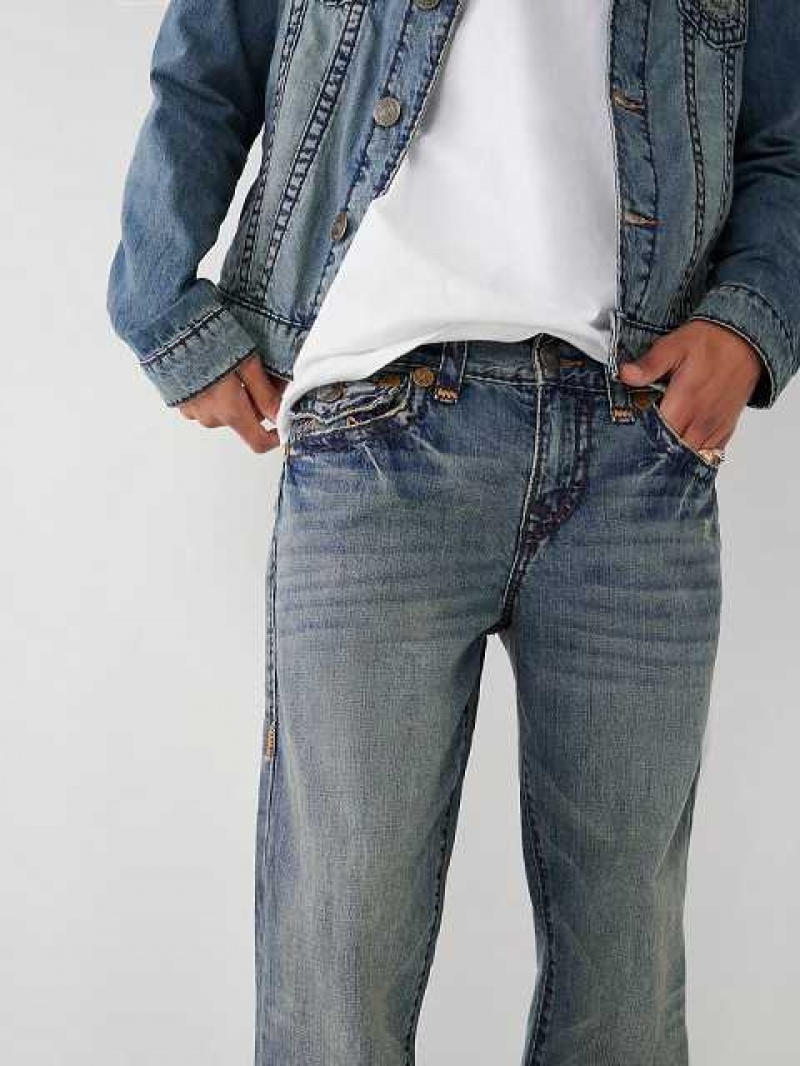 Jeans Straight True Religion Ricky Hombre Azules | Colombia-YRWDFHU72