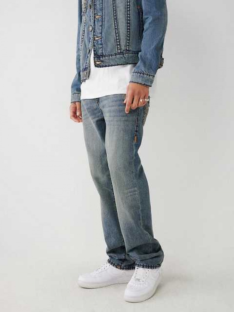 Jeans Straight True Religion Ricky Hombre Azules | Colombia-YRWDFHU72