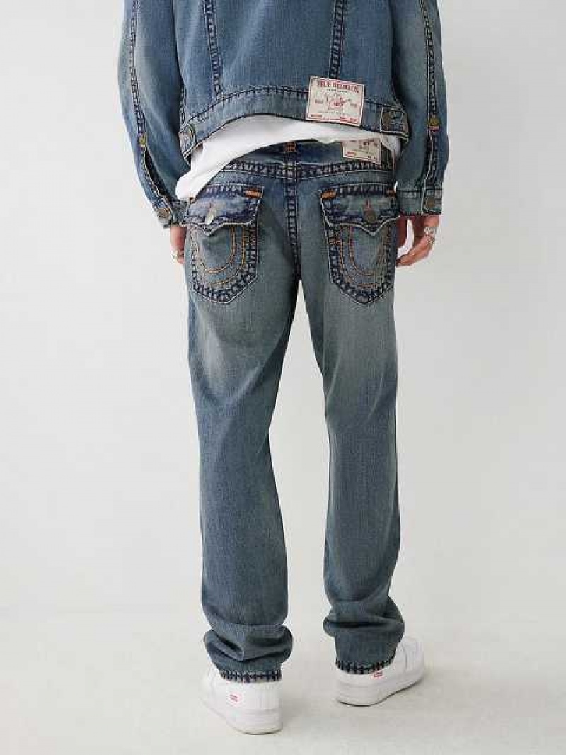 Jeans Straight True Religion Ricky Hombre Azules | Colombia-YRWDFHU72