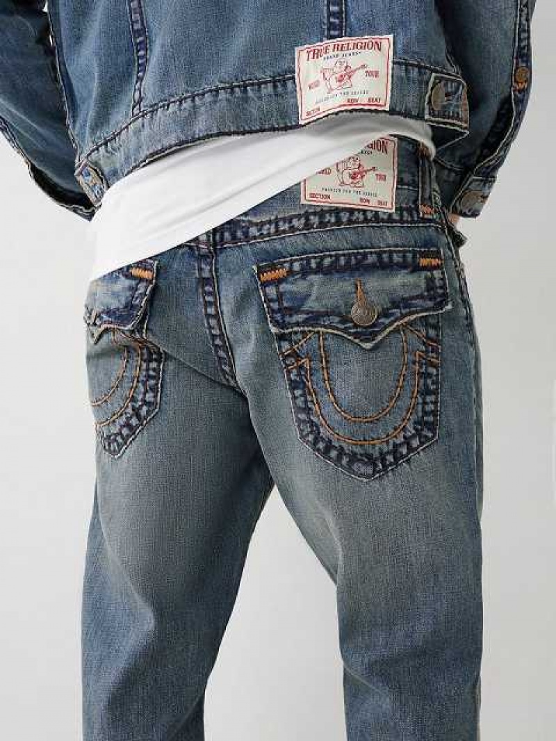 Jeans Straight True Religion Ricky Hombre Azules | Colombia-YRWDFHU72