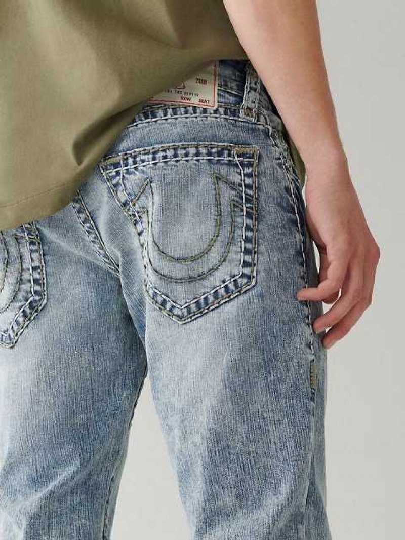 Jeans Straight True Religion Ricky Hombre Azules Claro | Colombia-EZWALUV82