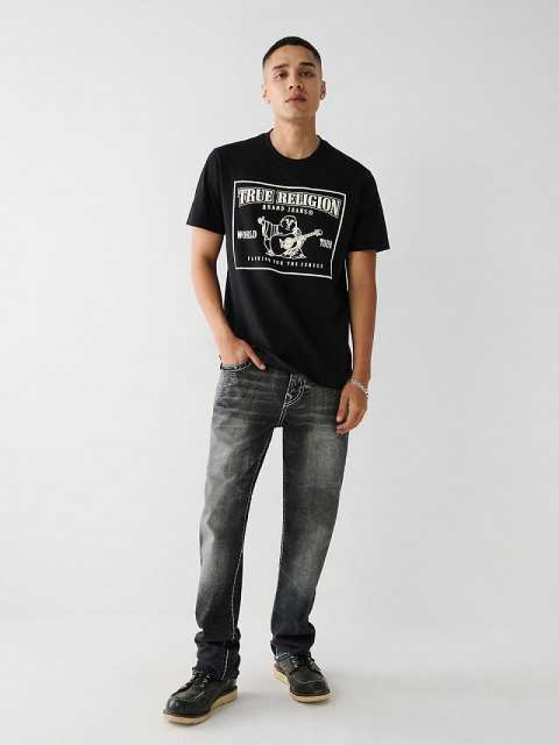 Jeans Straight True Religion Ricky Hombre Negras Azules | Colombia-UJIVQAM84