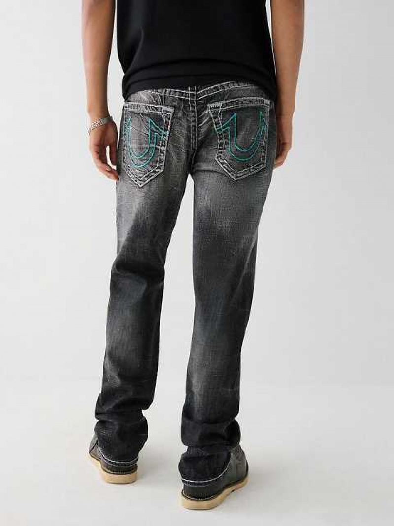 Jeans Straight True Religion Ricky Hombre Negras Azules | Colombia-UJIVQAM84