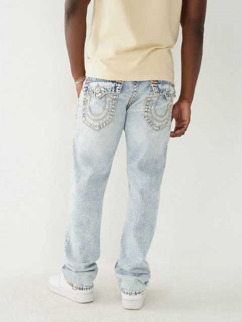 Jeans Straight True Religion Ricky Hombre Azules Claro | Colombia-MZRPNKT86