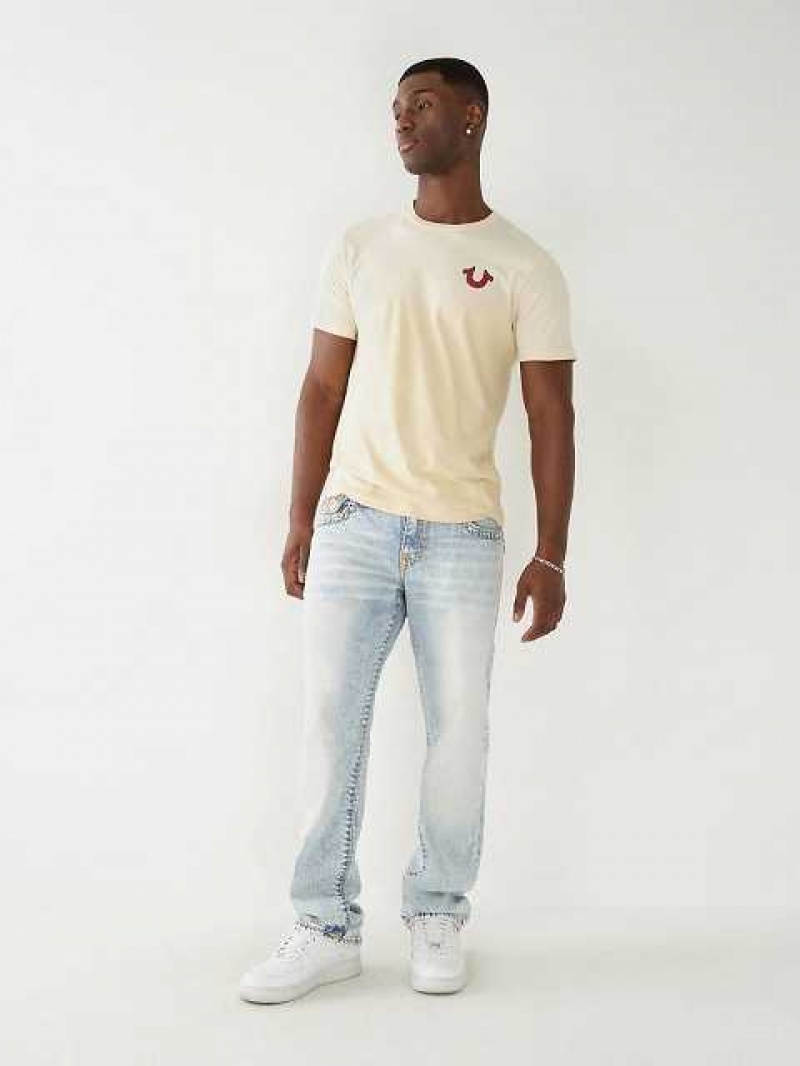 Jeans Straight True Religion Ricky Hombre Azules Claro | Colombia-MZRPNKT86