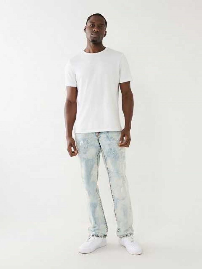 Jeans Straight True Religion Ricky Paint Splatter Bleach Wash Hombre Azules Claro | Colombia-JDAKWME80