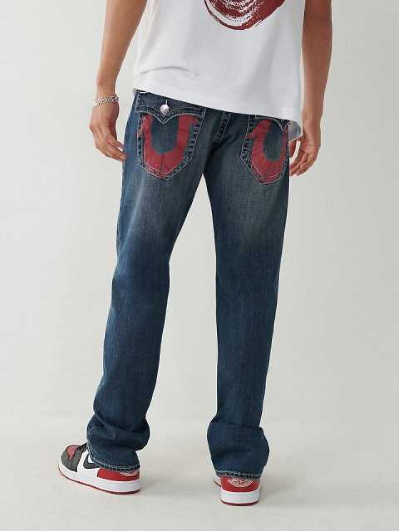 Jeans Straight True Religion Ricky Painted Hs Hombre Azules | Colombia-LDSEGHF63