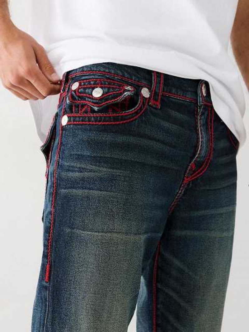 Jeans Straight True Religion Ricky Rope Stitch Hombre Azules Oscuro | Colombia-AMEYKRN62