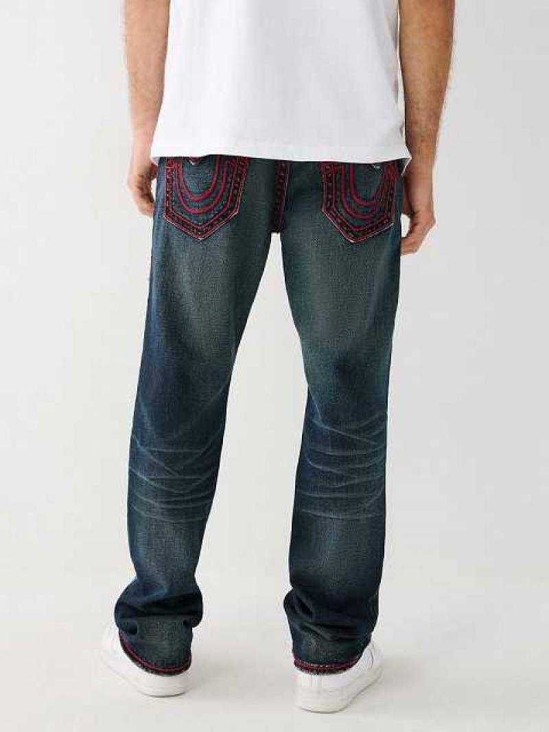 Jeans Straight True Religion Ricky Rope Stitch Hombre Azules Oscuro | Colombia-AMEYKRN62