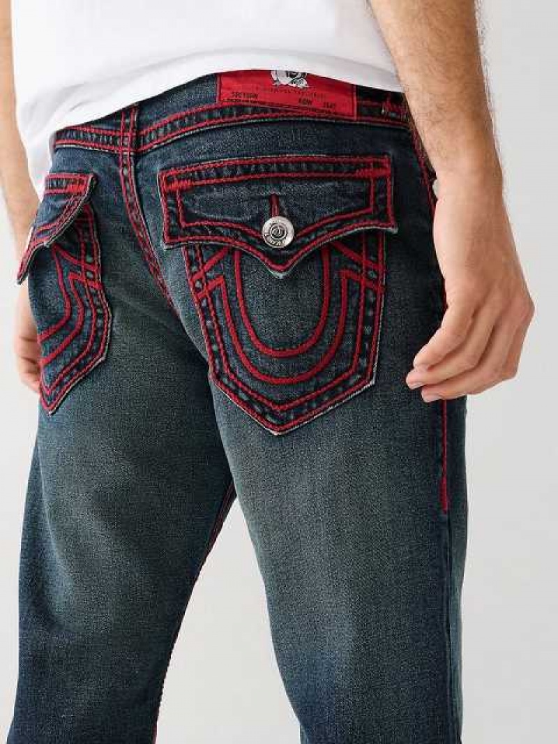 Jeans Straight True Religion Ricky Rope Stitch Hombre Azules Oscuro | Colombia-AMEYKRN62