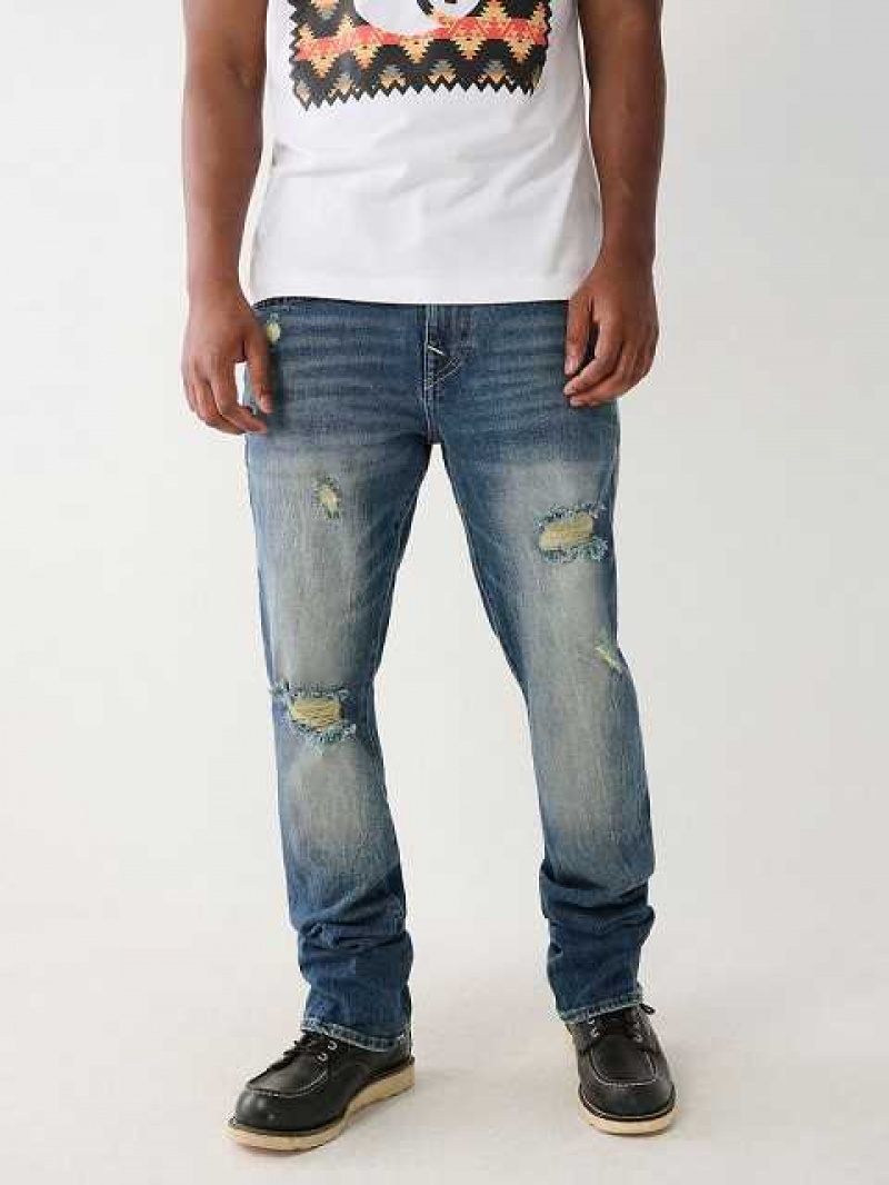 Jeans Straight True Religion Ricky Southwestern Flap Hombre Azules | Colombia-LWUTKJH72