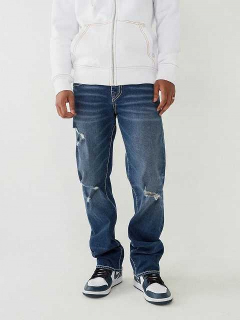 Jeans Straight True Religion Ricky Stitch Hombre Azules | Colombia-OCVIJEX07