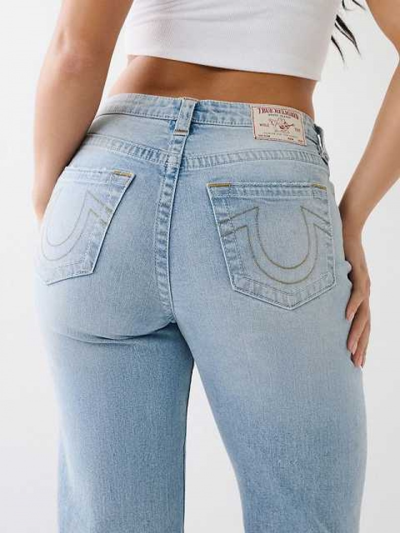 Jeans Straight True Religion Sarah Distressed High Rise Mujer Azules Claro | Colombia-QPHGBMJ65