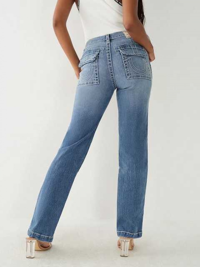 Jeans Straight True Religion Sarah High Rise Mujer Azules | Colombia-BMVDUZH74