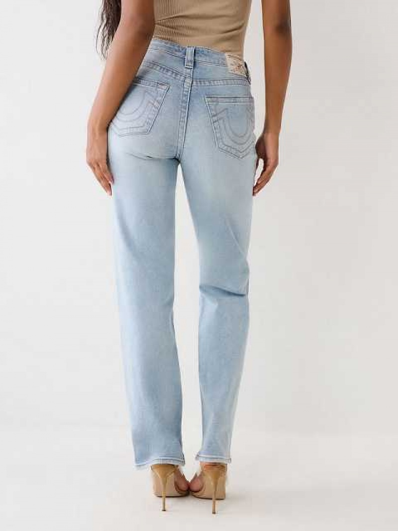 Jeans Straight True Religion Sarah High Rise Mujer Azules Claro | Colombia-EALZHSF64