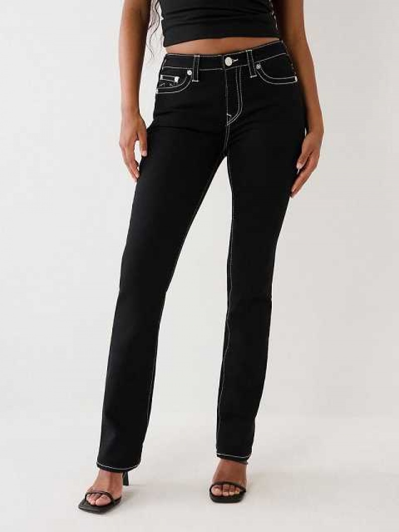 Jeans Straight True Religion True Booty Perfector Mujer Negras | Colombia-JDHKNRV79