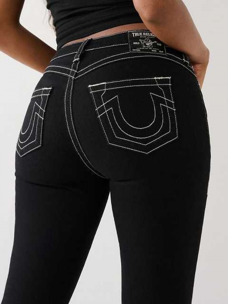 Jeans Straight True Religion True Booty Perfector Mujer Negras | Colombia-JDHKNRV79