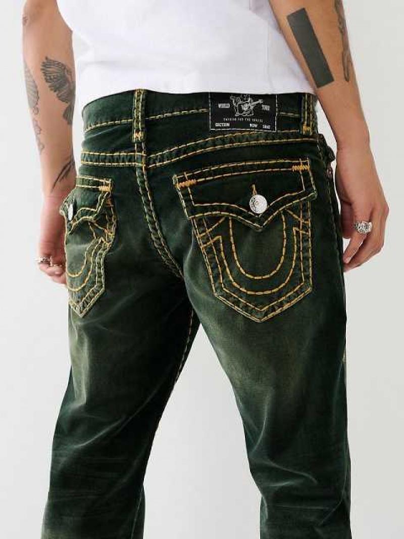 Jeans Straight True Religion Velvet Ricky Fadded 34” Hombre Negras Azules | Colombia-UZPYABF20