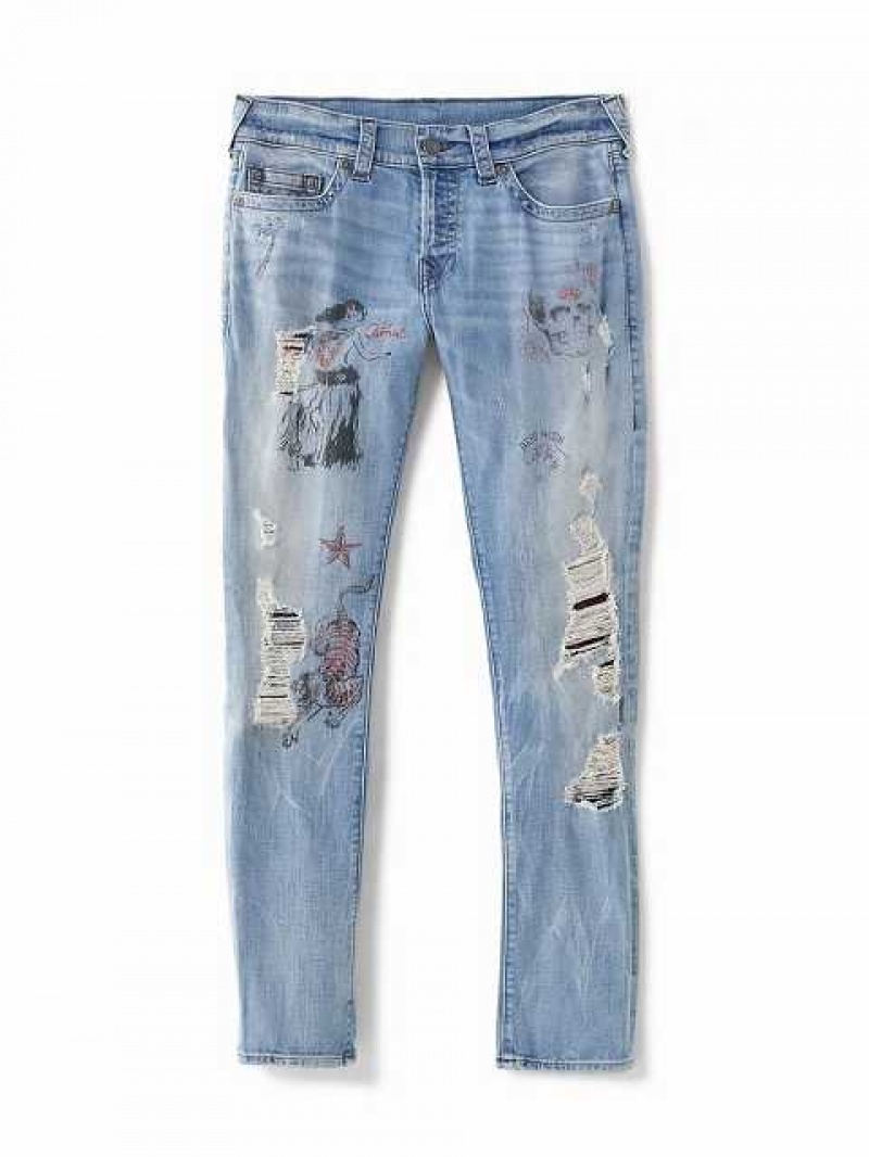 Jeans True Religion Archive Rocco Cuero Label Hombre Azules Claro | Colombia-SAFWYEP87