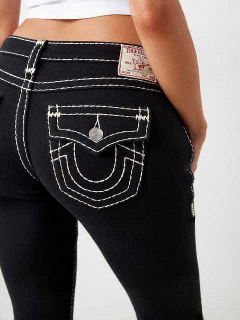 Jeans True Religion Joey Fleece Stitch Low Rise Mujer Negras | Colombia-NCOZQMJ23