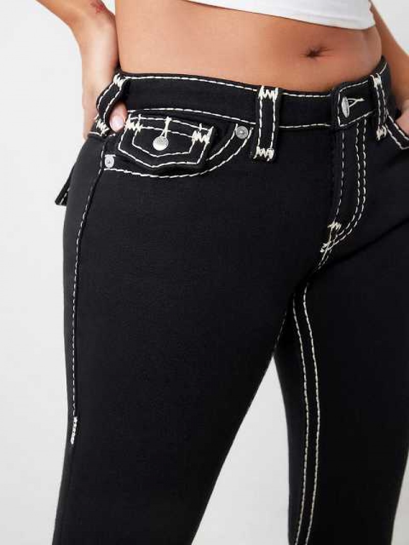 Jeans True Religion Joey Fleece Stitch Low Rise Mujer Negras | Colombia-NCOZQMJ23