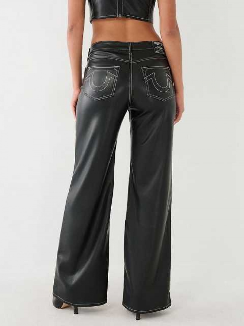 Jeans True Religion Leila Faux Cuero High Rise Mujer Negras | Colombia-JIHPGTO25