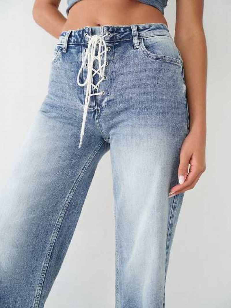 Jeans True Religion Leila High Rise Encaje Up Mujer Azules | Colombia-AHBIWMD76