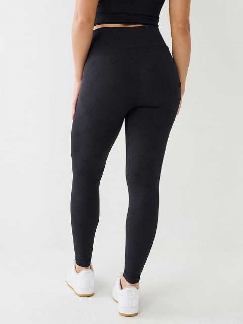 Leggins True Religion Horseshoe Jacquard Mujer Negras | Colombia-RKWTFUV51