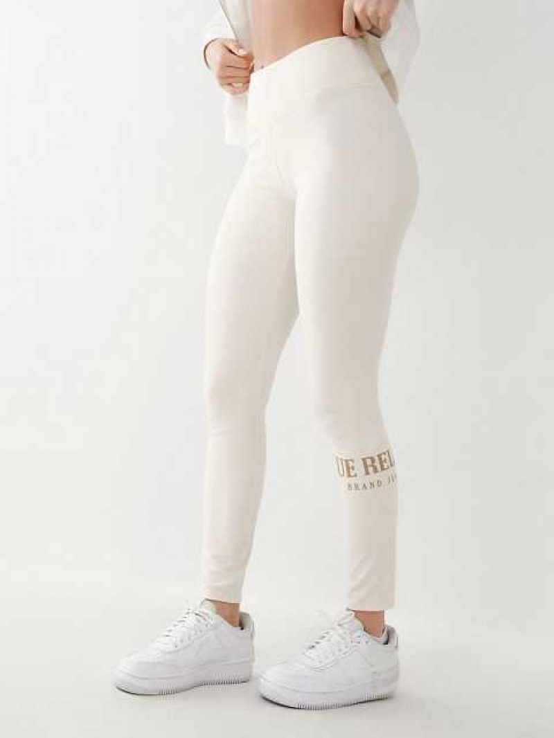 Leggins True Religion Logo Mujer Blancas | Colombia-BSTKHPX39