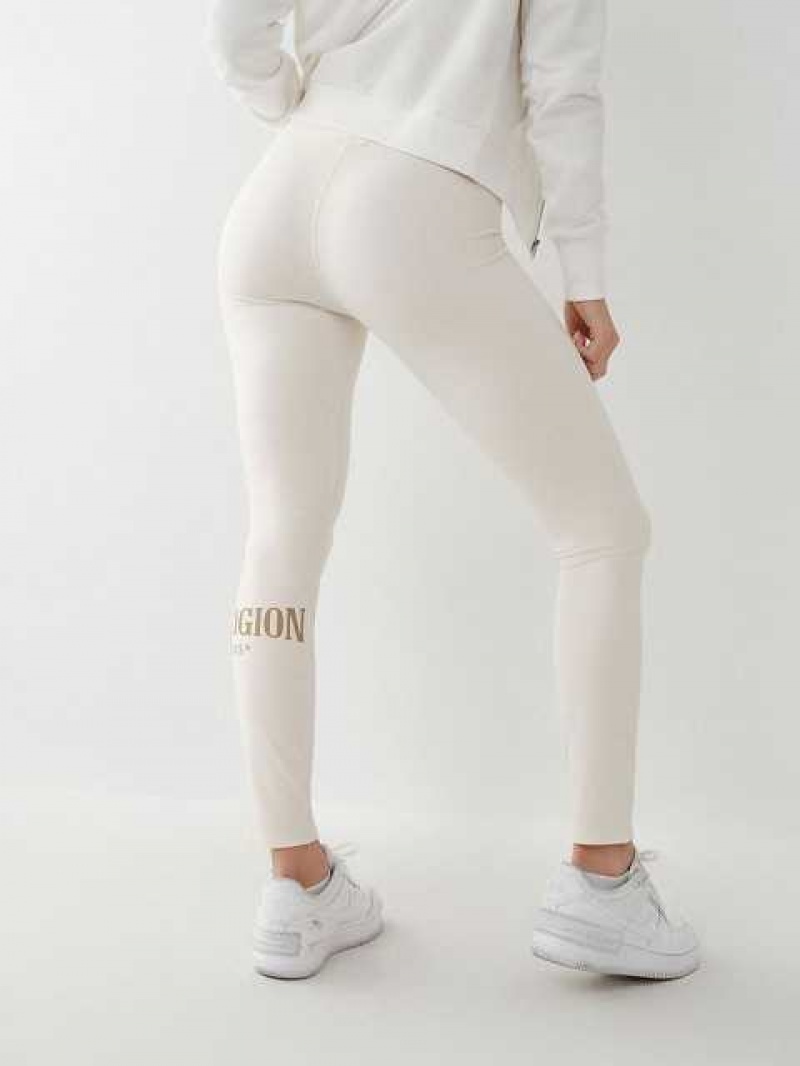 Leggins True Religion Logo Mujer Blancas | Colombia-BSTKHPX39