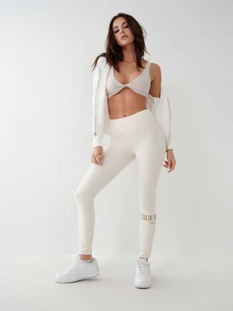 Leggins True Religion Logo Mujer Blancas | Colombia-BSTKHPX39